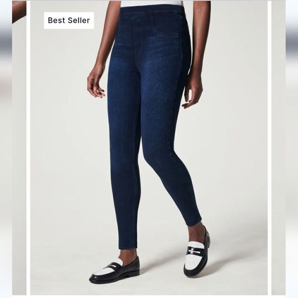 SPANX Jean-ish Ankle Leggings in Twilight Rinse Dark Wash Size S - Picture 5 of 16